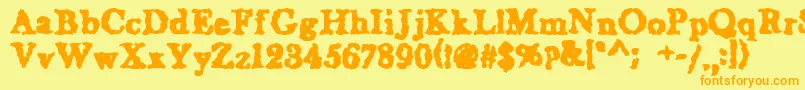 WetNapkinregular Font – Orange Fonts on Yellow Background