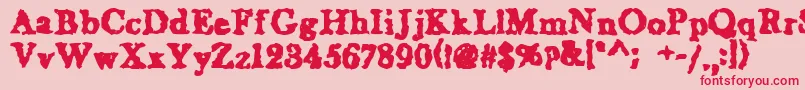 Шрифт WetNapkinregular – красные шрифты на розовом фоне