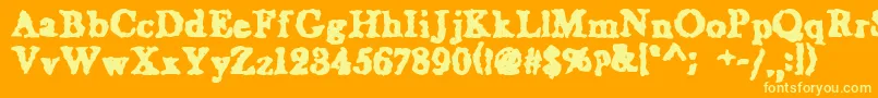 WetNapkinregular Font – Yellow Fonts on Orange Background
