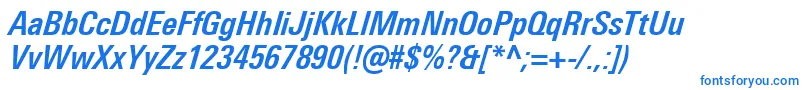 UniversNextProBoldCondensedItalic Font – Blue Fonts on White Background