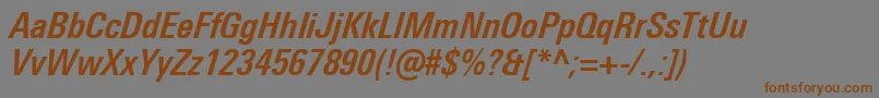 UniversNextProBoldCondensedItalic Font – Brown Fonts on Gray Background