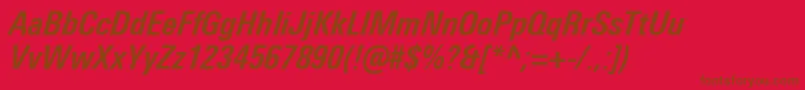 UniversNextProBoldCondensedItalic Font – Brown Fonts on Red Background