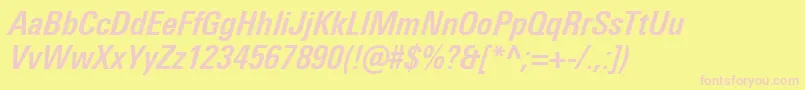 UniversNextProBoldCondensedItalic Font – Pink Fonts on Yellow Background