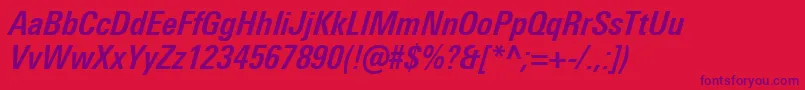 UniversNextProBoldCondensedItalic Font – Purple Fonts on Red Background