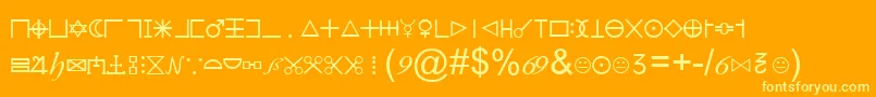 Шрифт IllluminatiDirigensBerlin – жёлтые шрифты на оранжевом фоне