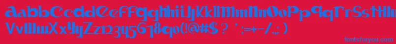 Canon Font – Blue Fonts on Red Background