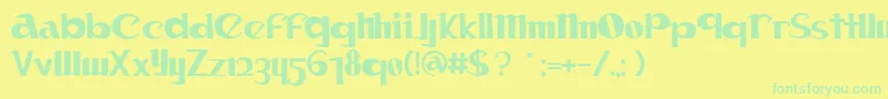 Canon Font – Green Fonts on Yellow Background