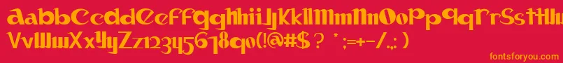 Canon Font – Orange Fonts on Red Background