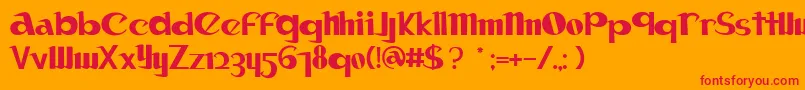 Canon Font – Red Fonts on Orange Background