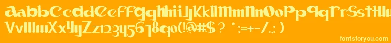 Canon Font – Yellow Fonts on Orange Background