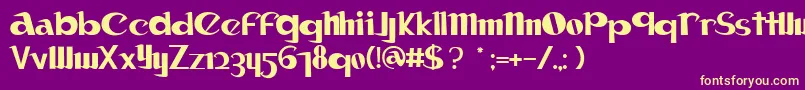 Canon Font – Yellow Fonts on Purple Background