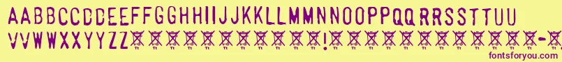 Horrorshow Font – Purple Fonts on Yellow Background