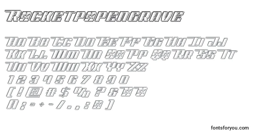 Fuente Rocketpopengrave - alfabeto, números, caracteres especiales