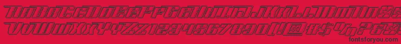 Rocketpopengrave-Schriftart – Schwarze Schriften auf rotem Hintergrund