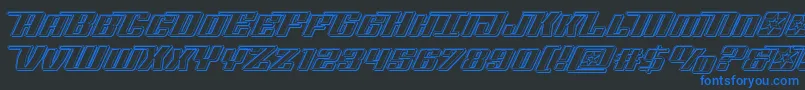 Rocketpopengrave Font – Blue Fonts on Black Background