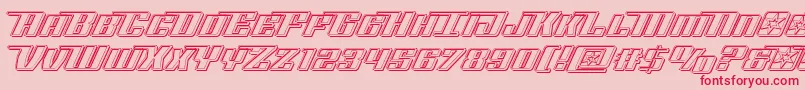 Rocketpopengrave-Schriftart – Rote Schriften auf rosa Hintergrund
