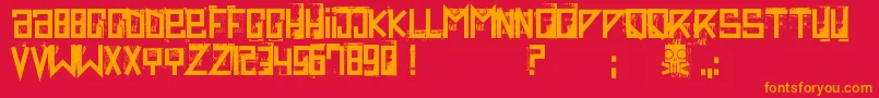 Extravaganza ffy Font – Orange Fonts on Red Background