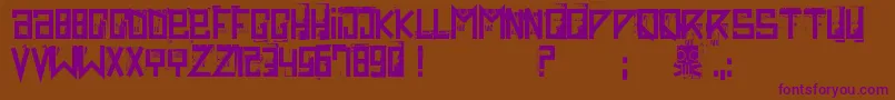Extravaganza ffy-Schriftart – Violette Schriften auf braunem Hintergrund