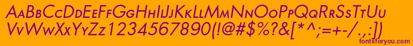 OrenburgsccItalic Font – Purple Fonts on Orange Background