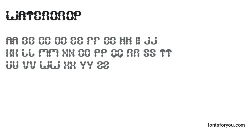 Czcionka WaterDrop – alfabet, cyfry, specjalne znaki