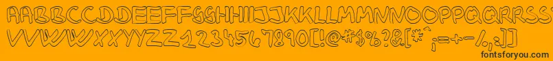 KlausJohansenHollow-Schriftart – Schwarze Schriften auf orangefarbenem Hintergrund