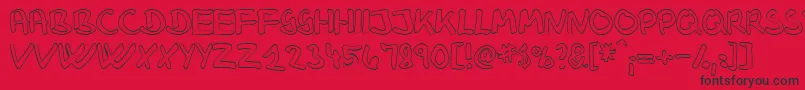 KlausJohansenHollow Font – Black Fonts on Red Background