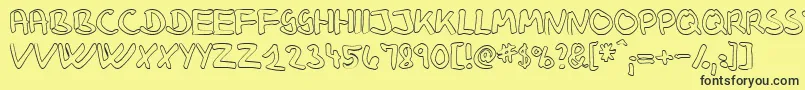 KlausJohansenHollow Font – Black Fonts on Yellow Background