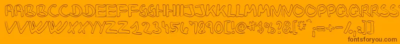 KlausJohansenHollow-Schriftart – Braune Schriften auf orangefarbenem Hintergrund