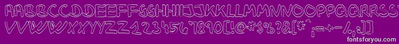 KlausJohansenHollow Font – Green Fonts on Purple Background