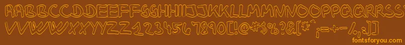 Czcionka KlausJohansenHollow – pomarańczowe czcionki na brązowym tle