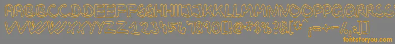 KlausJohansenHollow Font – Orange Fonts on Gray Background