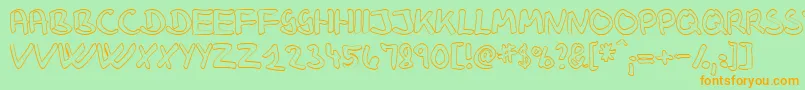 KlausJohansenHollow Font – Orange Fonts on Green Background