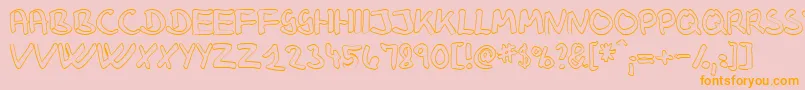 KlausJohansenHollow-Schriftart – Orangefarbene Schriften auf rosa Hintergrund