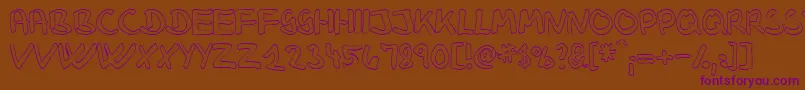 KlausJohansenHollow Font – Purple Fonts on Brown Background