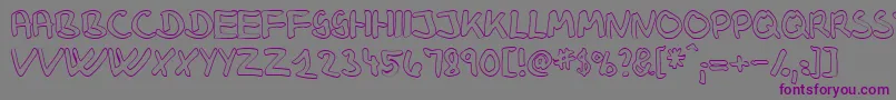 KlausJohansenHollow Font – Purple Fonts on Gray Background