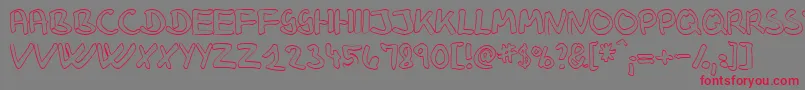 フォントKlausJohansenHollow – 赤い文字の灰色の背景