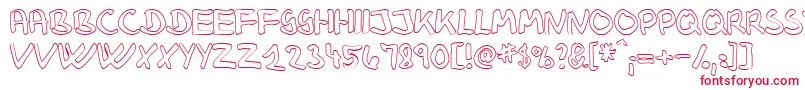 KlausJohansenHollow Font – Red Fonts on White Background