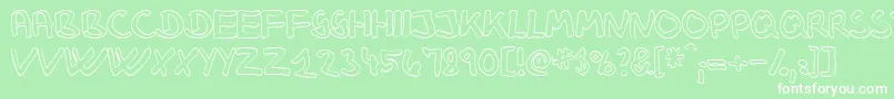 KlausJohansenHollow Font – White Fonts on Green Background