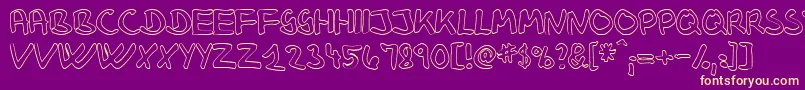 KlausJohansenHollow Font – Yellow Fonts on Purple Background