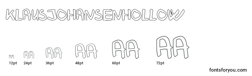 KlausJohansenHollow Font Sizes