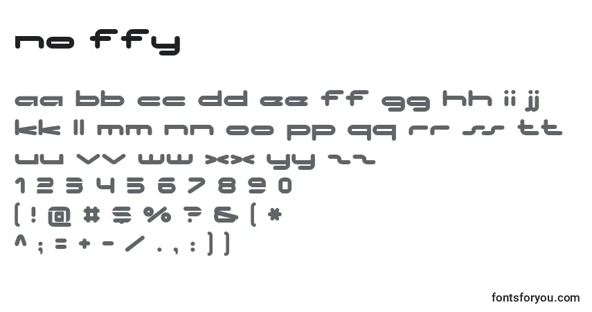 A fonte No ffy – alfabeto, números, caracteres especiais