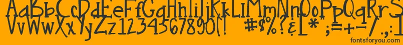 DjbNouveauStraight Font – Black Fonts on Orange Background