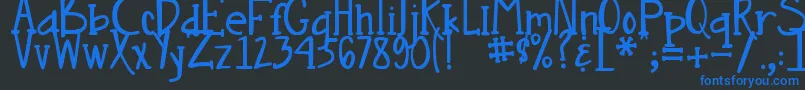 DjbNouveauStraight Font – Blue Fonts on Black Background