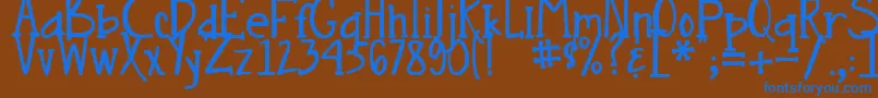 DjbNouveauStraight Font – Blue Fonts on Brown Background