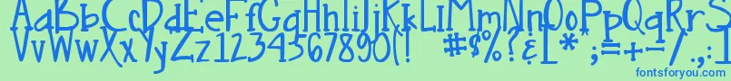 DjbNouveauStraight Font – Blue Fonts on Green Background