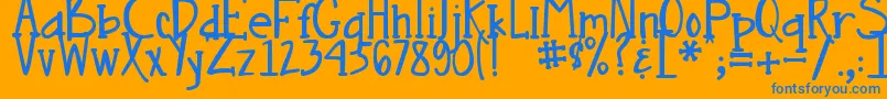 Шрифт DjbNouveauStraight – синие шрифты на оранжевом фоне