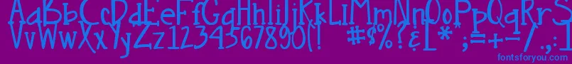 DjbNouveauStraight Font – Blue Fonts on Purple Background