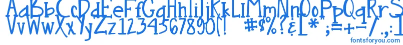 DjbNouveauStraight-Schriftart – Blaue Schriften auf weißem Hintergrund