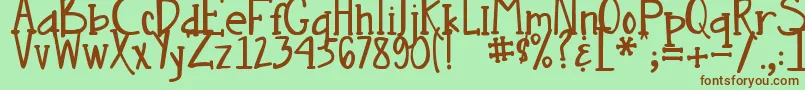 DjbNouveauStraight Font – Brown Fonts on Green Background