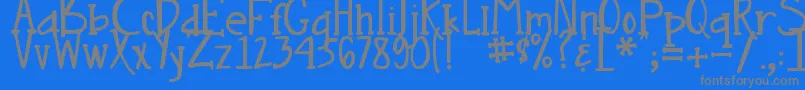 DjbNouveauStraight Font – Gray Fonts on Blue Background